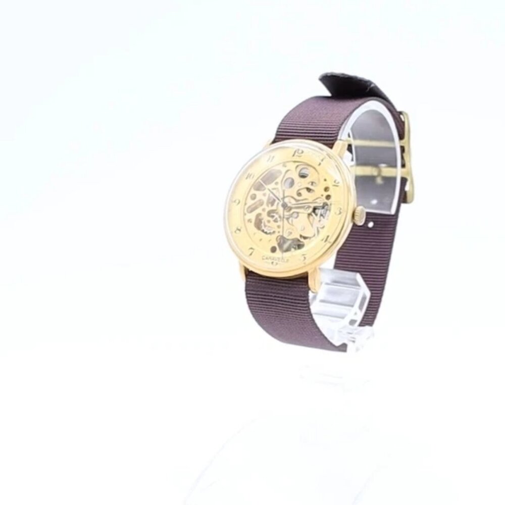 Vintage Caravelle Skeleton Dial Men's Mechanical … - image 1